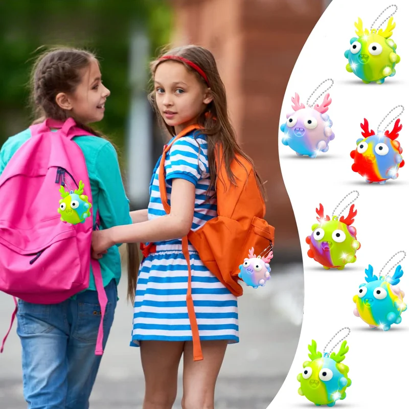 Cartoon Squeeze Spielzeug Silikon Auge Blase Ball Schlüsselbund Anhänger Neue Novely Spielzeug Zufällig Stil Stressabbau Spielzeug 1 stücke