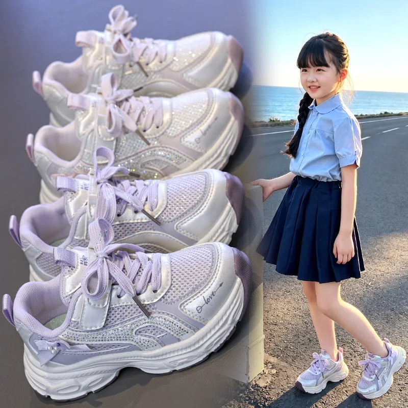 2026 Children Casual Shoes for Girls Autumn New Fashion Korean Style Soft Bottom Anti-slippery Versatile Outside Sneakers 26-36