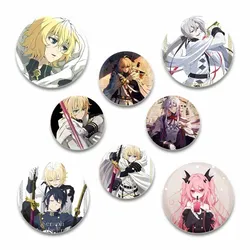 58/44/32mm Anime Seraph of The End Pins Tinplate Brooch Figure Icon Badge Handmade Brooches for Backpack Clothes Decoration