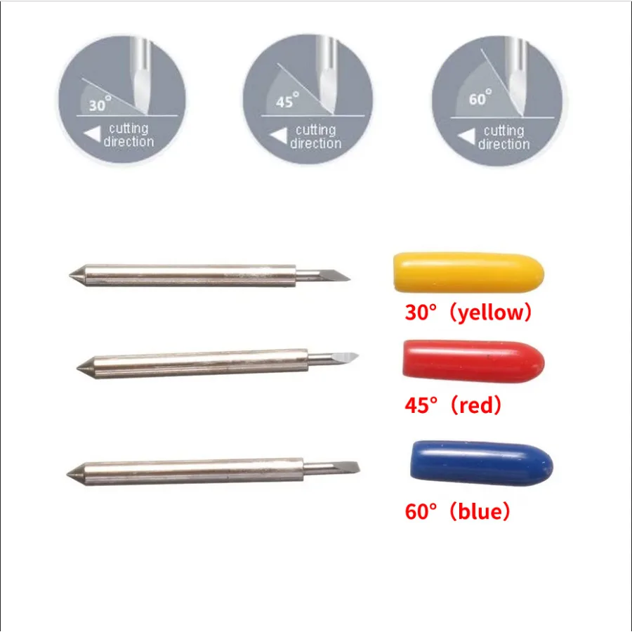 15Pcs/Set 30/45/60 Degree Vinyl Cutter Plotter Roland Blade Cutting Plotter Blade + Roland Blade Holder High Quality