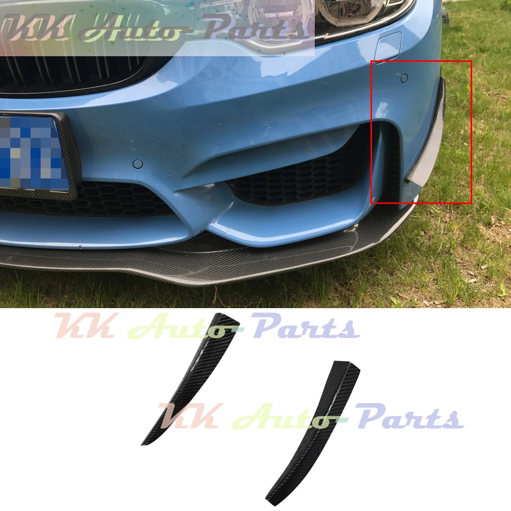 

2pcs Carbon Fiber Front Bumper Side Fin Splitter Canard for BMW M3 M4 F80 F82 F83 Car Styling Accessories