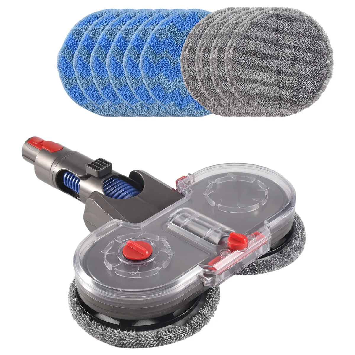 Acessório de esfregão para aspirador de pó dyson v15 v11 v10 v8 v7, acessório de esfregão elétrico com tanque de água e 12 esfregões laváveis