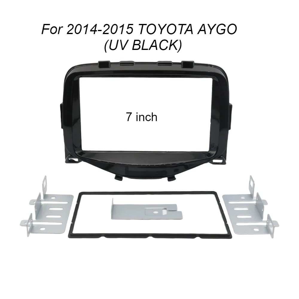 

7"/9' Car Radio Fascia Frame Panel For TOYOTA AYGO 2014-2015 2DIN UV Black Dashboard