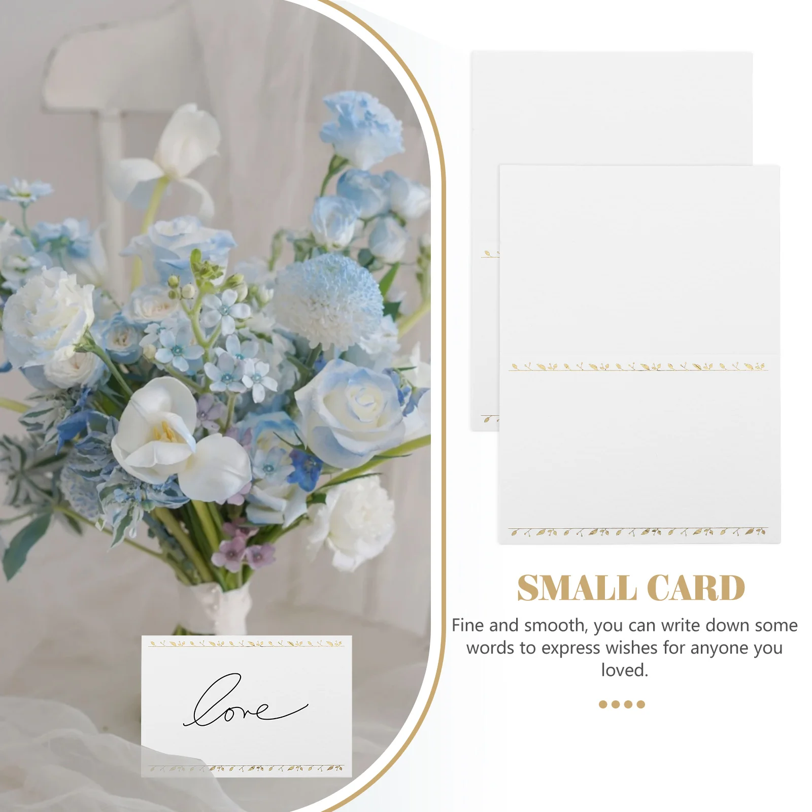 

30pcs Greeting Card Table Cards Hot Stamping Small Size for Flower Shop Gifts Baking Parties Christmas Mother Day Lightweight