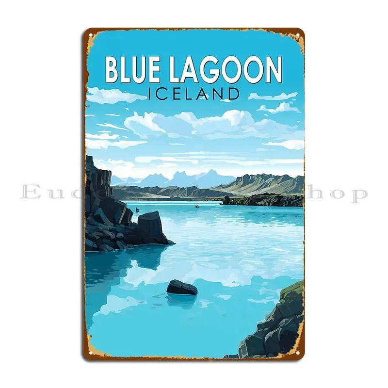 Blue Lagoon Islandia viaje arte Vintage placa de Metal Vintage garaje crear Club personalizar cartel de estaño