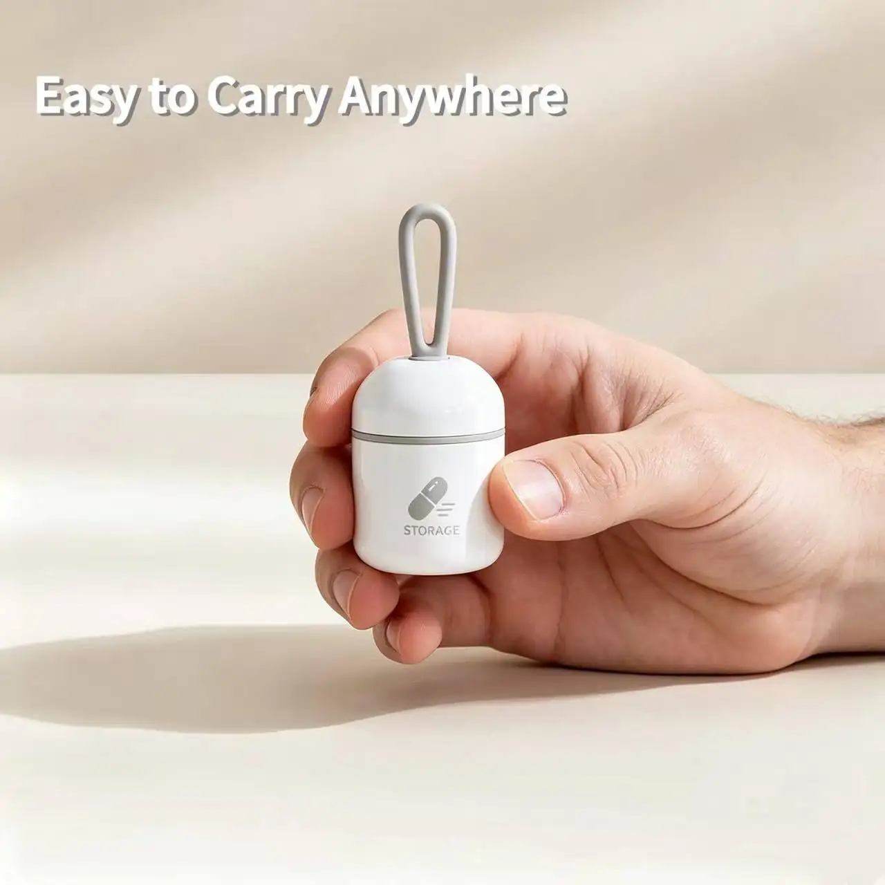 Portable Mini Pill Storage Box, IP65 Waterproof Dustproof Medicine Container With Lanyard