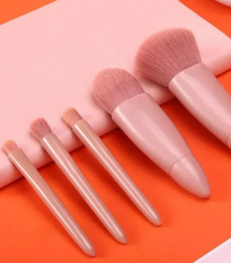 5pcs Travel Size Makeup Brushes Set Mini Makeup Brushes, Small Complete Function Cosmetic Brushes Kit With Case And Mirror Perfe