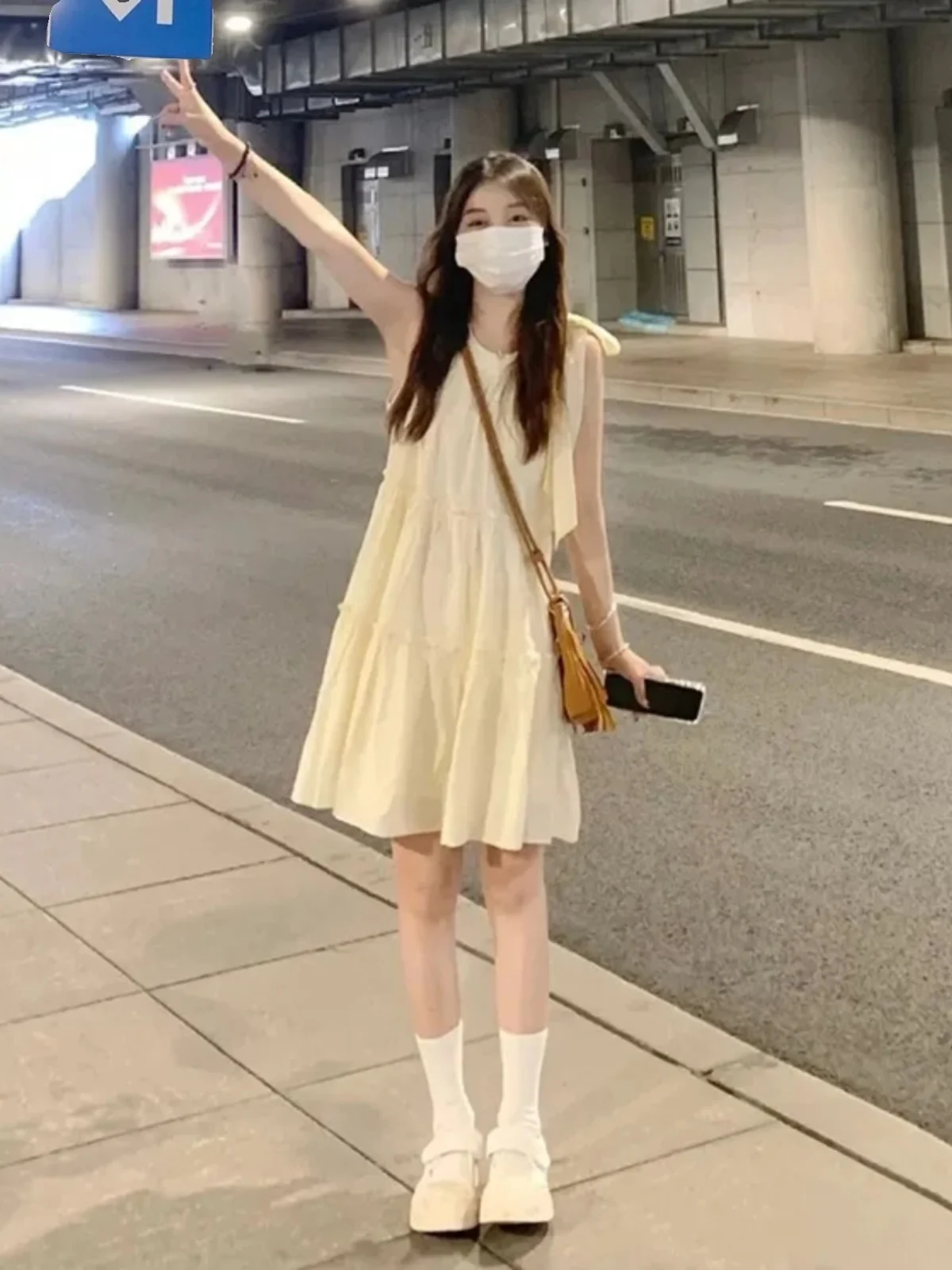 2024 Summer New Small Size Strapl Ne Hanging Beach Dr Women's Faion Fairy T Beach Skirt Korean Sle High Waist ...