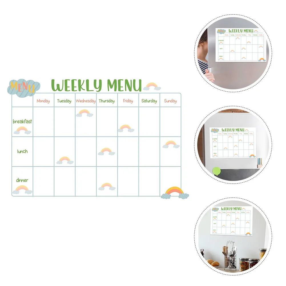 Weekly Meal Planner Sticky Dry Erase Board for Fridge Menu Calendar Notepad Home Kitchen Organization Tool Sticky Meal Planner