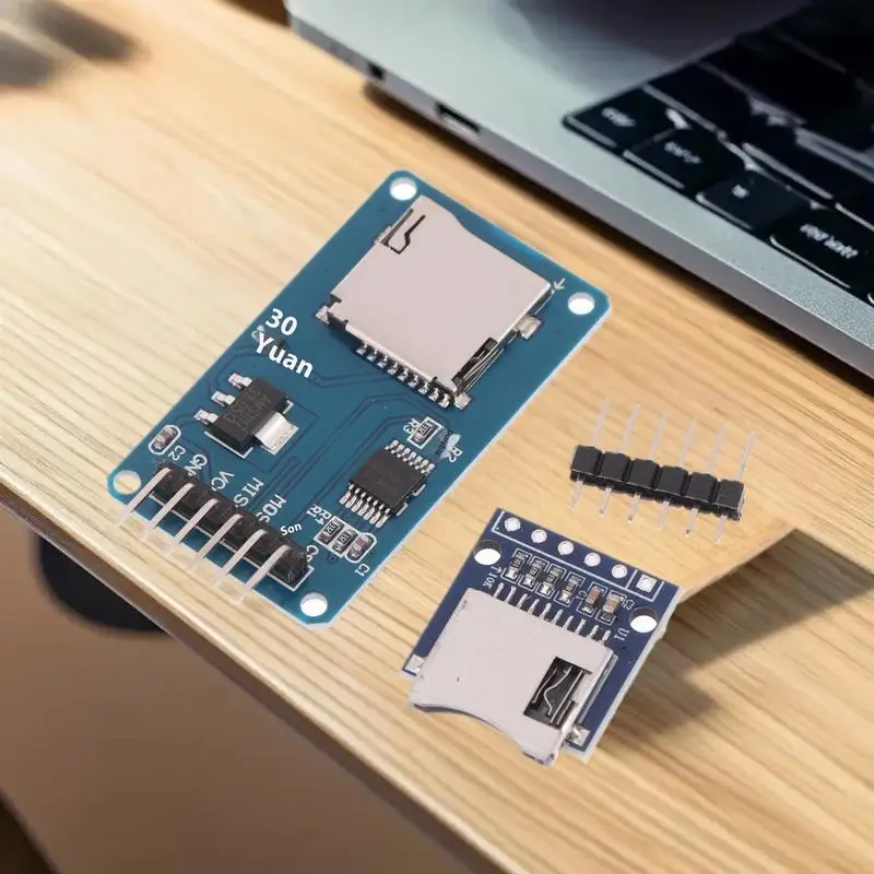 2 Mini TF Card Reader Modules with SPI Interfaces Included; Serves 5V/3.3V Power; Comes with Level Converter Chip for DIY KIT.