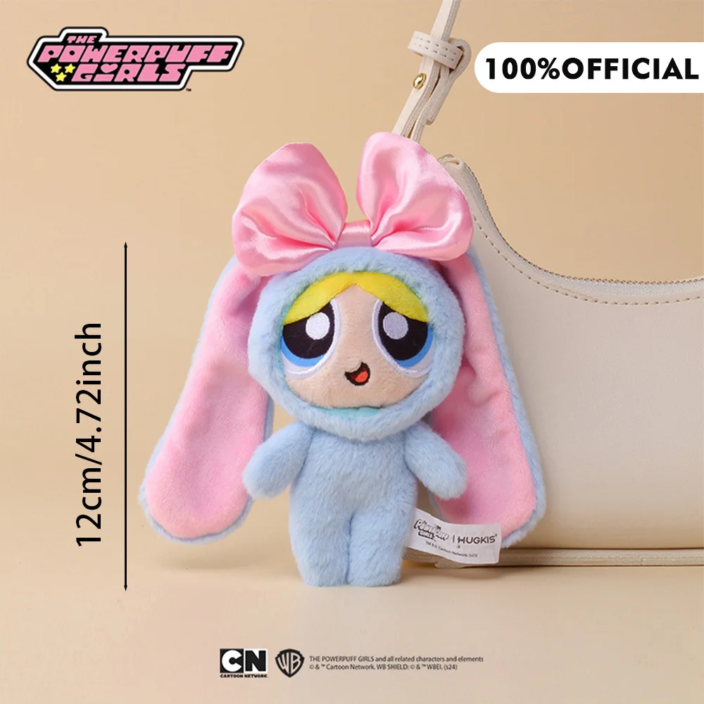 Echte Powerpuff Mädchen Dress Up Bunny Kaninchen Plüsch Spielzeug 12 cm Nette Fliege Plüsch Puppe Tasche Dekoration Mädchen Geschenke spielzeug