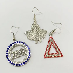 Metal Greek Alphabet Fellowship Gift Social Organization Jewelry Earrings