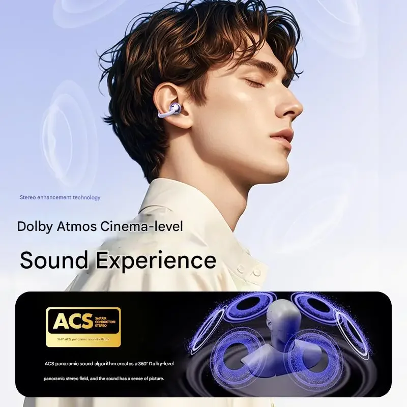 Oryginalne słuchawki bezprzewodowe Sony Open Ear Q88 z klipsem na ucho, redukcją szumów ENC, zestawem słuchawkowym Bluetooth 5.4, połączeniami HD, sterowaniem dotykowym, kompatybilne z Androidem i iOS. — zdjęcie produktu 4