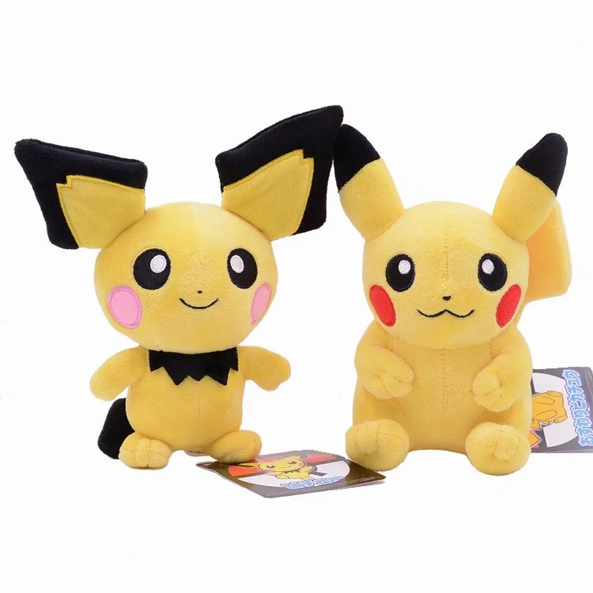 

10pcs/lot Pokemon Pikachus Plush Dolls Anime Kawaii Pichu Stuffed Toys 18cm Girl Children Birthday Christmas Gift