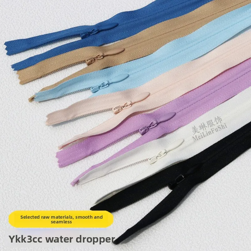 

5 pieces YKK3 Cloth Edge Invisible Zipper Water Drop Head Quilt Cover Throw Pillow Dress Zipper Accessories Whol