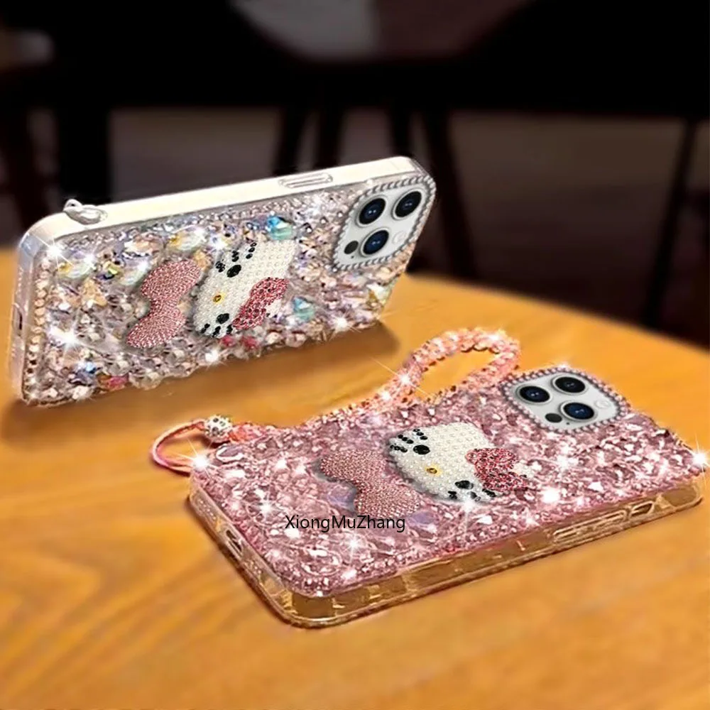 Hello Kitty Strass-Schleifen-Handyhülle für Nothing Phone 4A Pro 4B 3A Lite 3A Pro 3A 2A 3 2 1 CMF Phone 2 Pro 1 Diamant-Abdeckung Coque – Detail 9