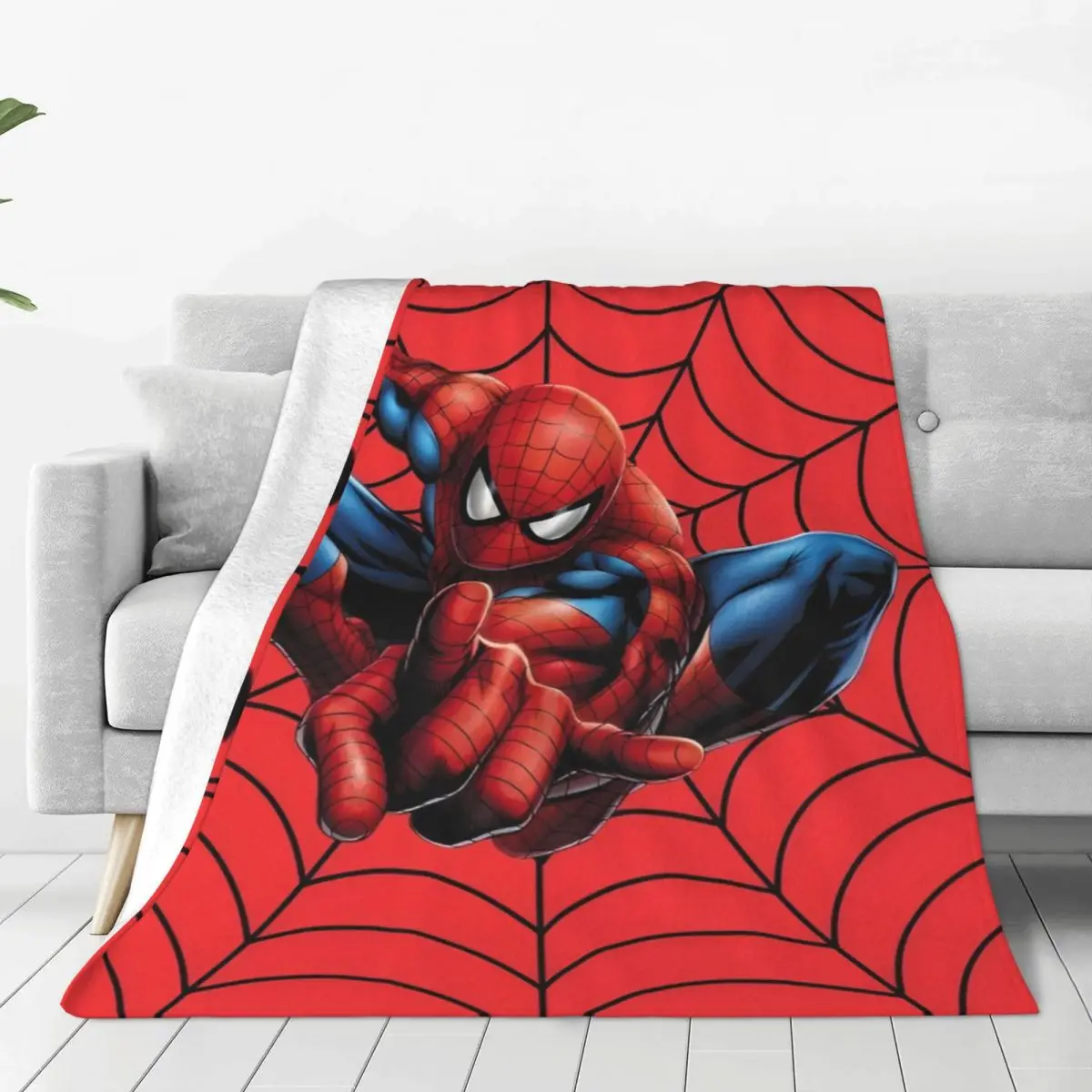 Warm Blankets Office Spider-Man American Cartoon Comic Throw Blanket Spider Man Flannel Bedspread For Home Decor Bed Cover