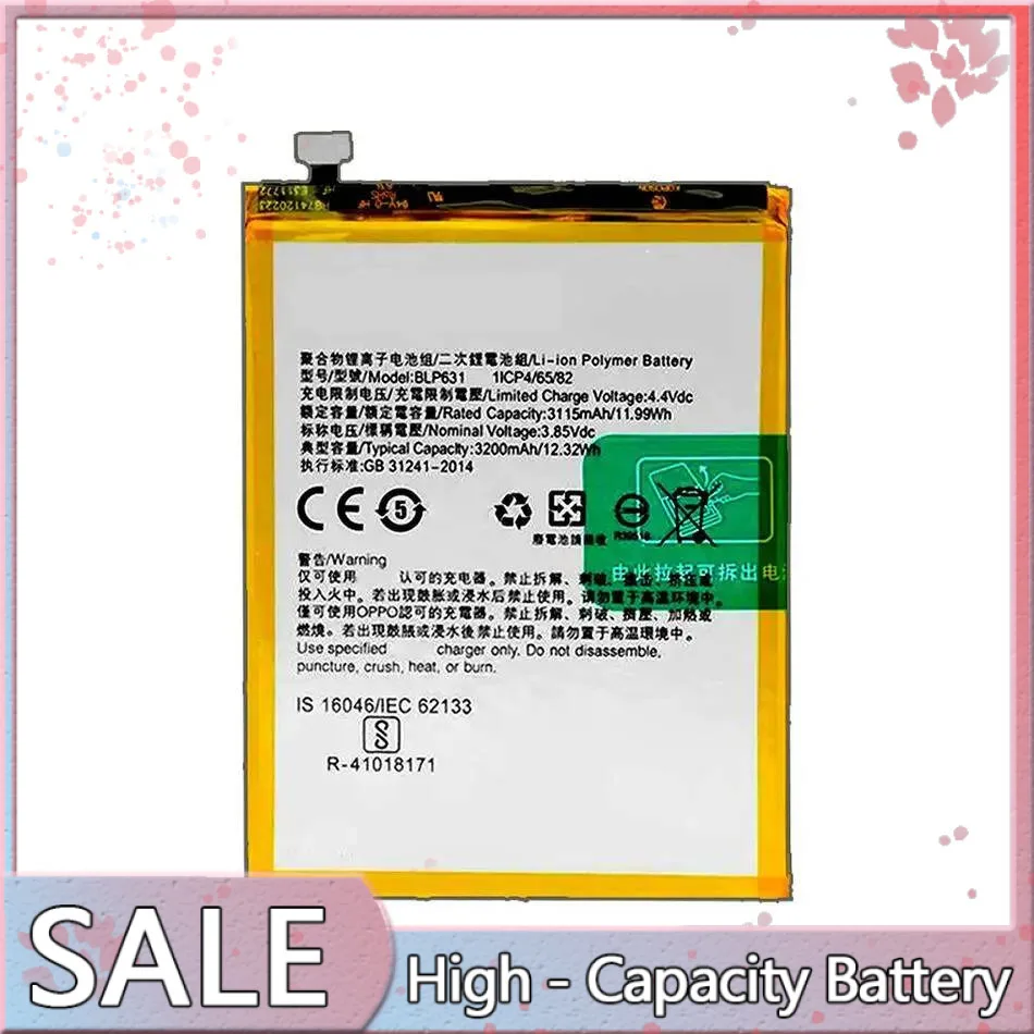 

BLP631 For Oppo F3 F5 Youth CPH1725 A73 A75 A77 CPH1715 3200Mah High Capacity Reliable Replacement Mobile Phone Battery