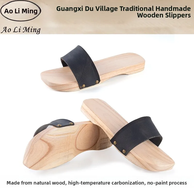 

Деревянные тапочки ручной работы для пар, большие размеры, мужские слипоны, дышащие, этнические, пластиковый верх, подошва из ЭВА, Summer oes