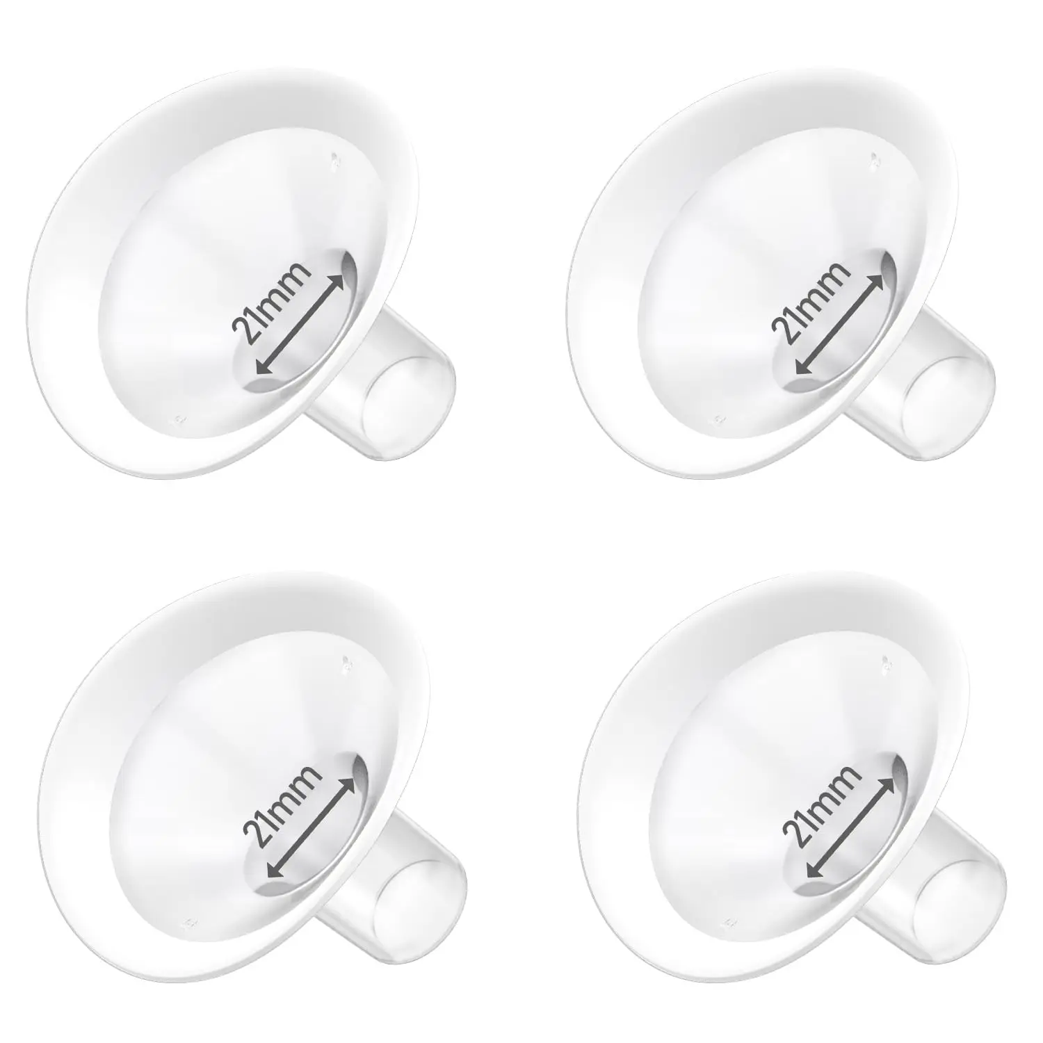 4 protectores de bridas ovaladas con bordes suaves integrados, compatibles con bombas Medela/Lanser, piezas de repuesto para bombas InStyle