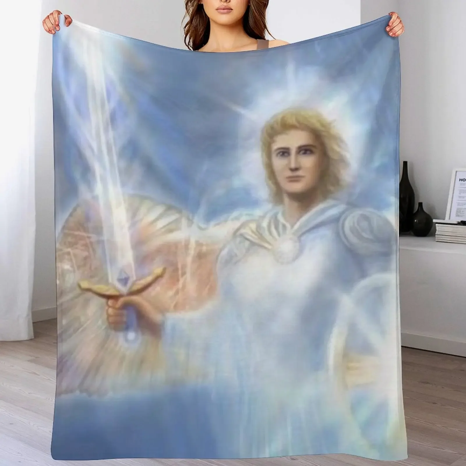 Saint Michael The Archangel Throw Blanket Fuzzy Plush Throw Blanket for Sofa Chair