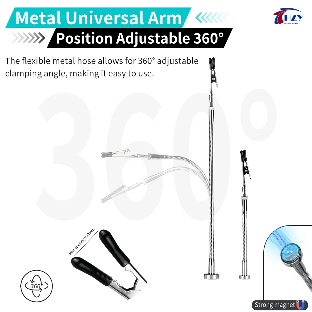 

Magnetic Base Third Hand Soldering Station Flexible Arm Alligator Clip PCB Holder for Electronics Repair Alligator Welding Tools