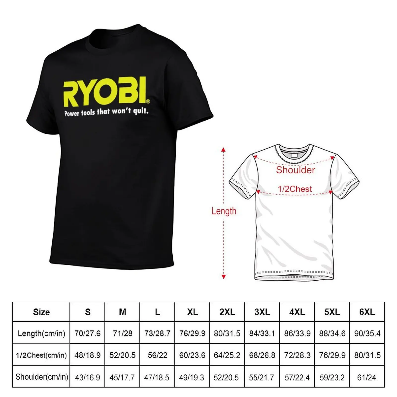 POWER TOOLS RYOBI LOGO T-Shirt man t shirt heavy cotton t shirt man cotton T-Shirt