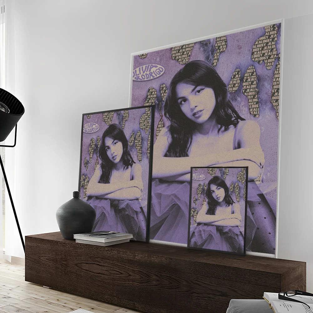Piosenkarka O-Olivia fajne R-Rodrigo DIY plakat samoprzylepny biały papier drukuje plakaty grafika Vintage malarstwo dekoracyjne