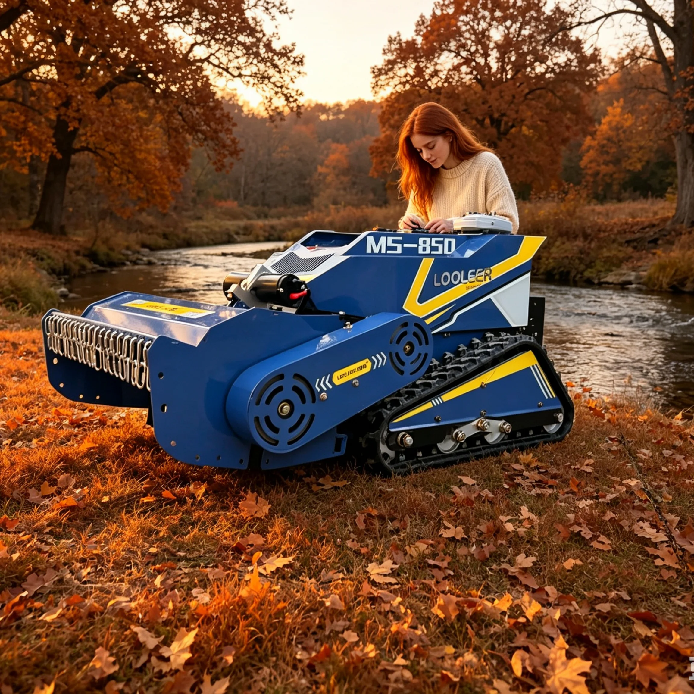 Customized Self propelled remote control Brush Cutter 800SM  Crawler Remote‑control Mulching 4‑stroke Engine Pasture Grass