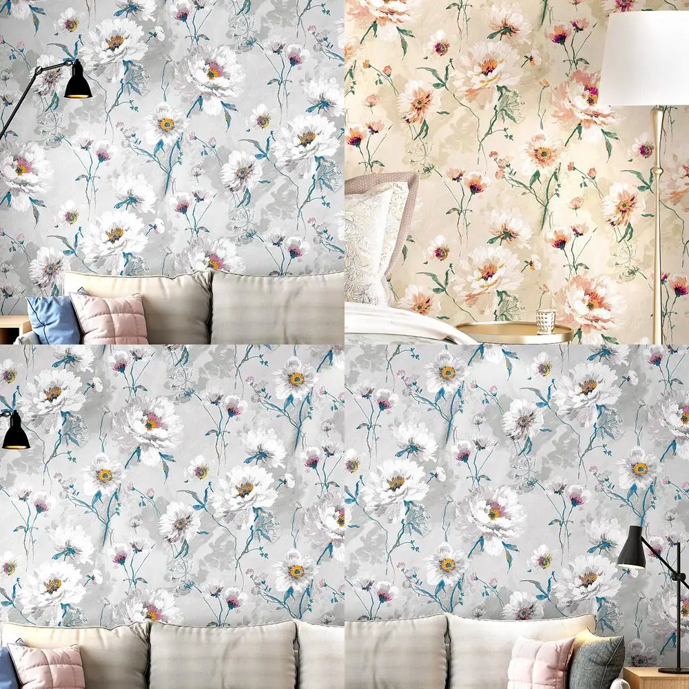 American country pastoral wallpaper vintage style bedroom living room sofa bed head home glue free TV background wall paper