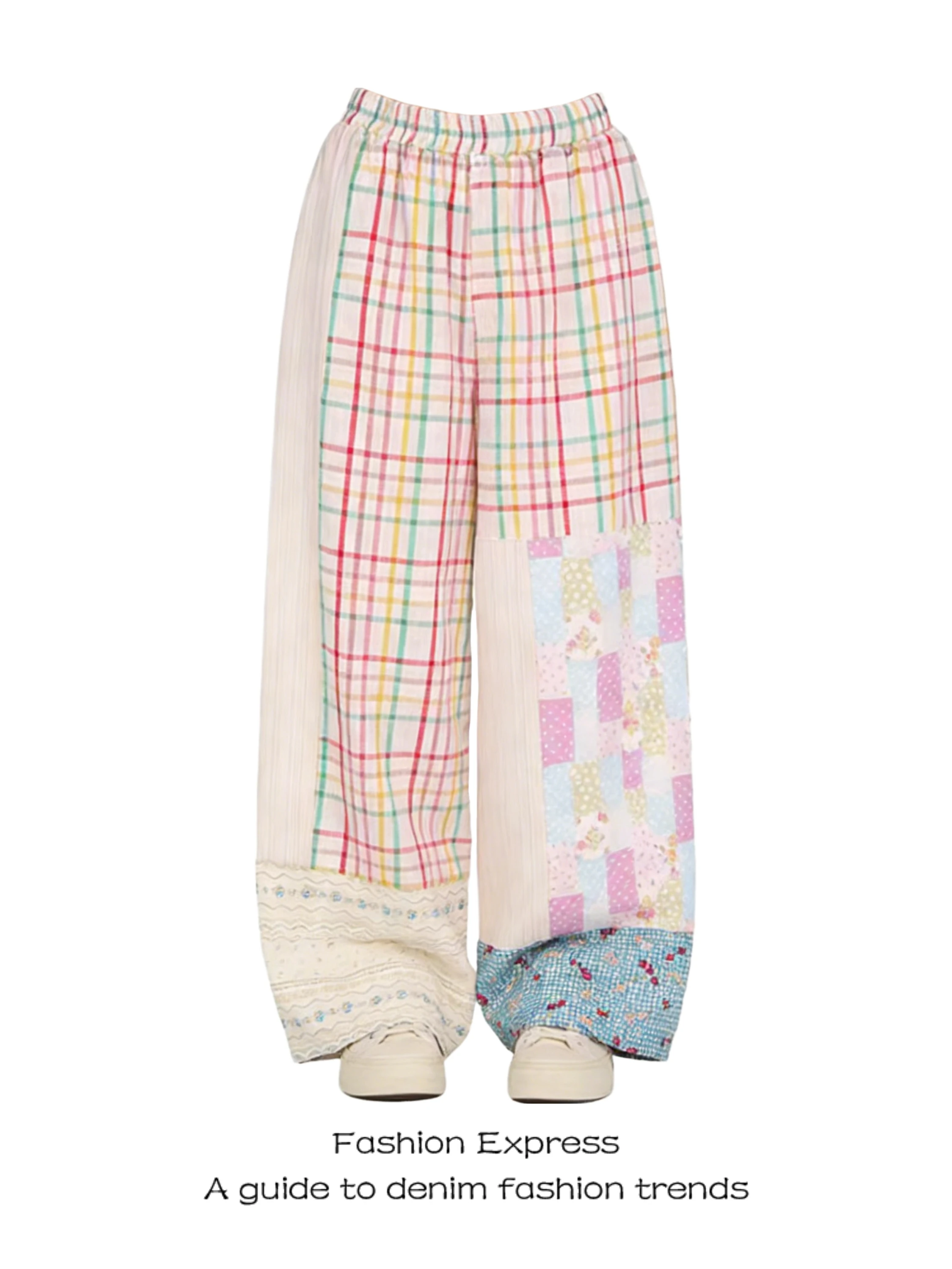

Loose Wide Leg Pants Casual Style Women's Spring Summer New Thin Check Design Sensation Summer Casual Trousers Art Students