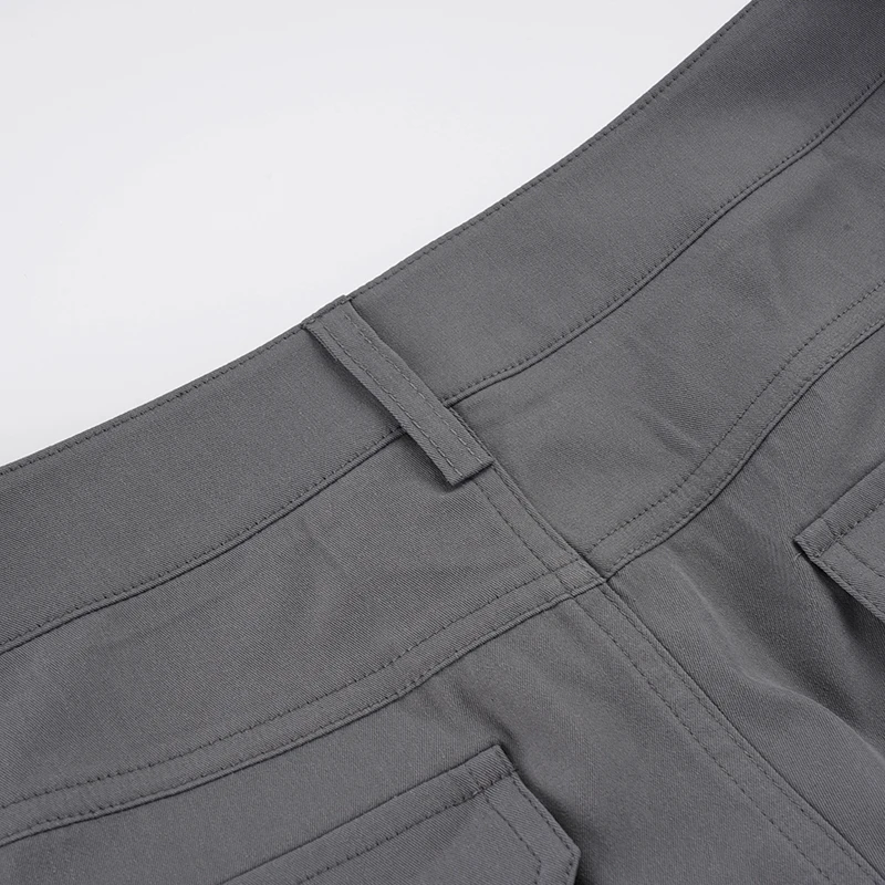 SUCHCUTE Vintage Einfarbige Wadenlange Hosen für Damen Y2k Streetwear Slim Bell Bottom Büro Alltags-Freizeithosen 7/8 Länge Hosen – Detail 13
