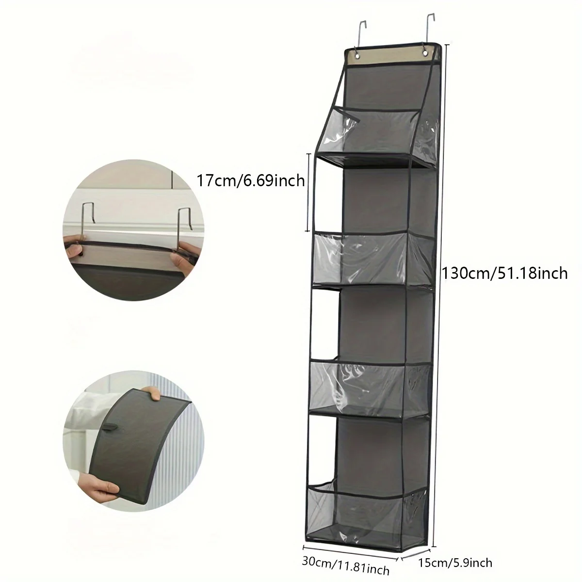 Folding  Bag with 2 - Hanging Organizer for Closet, Kitchen, Bathroom, Bedroom Aesthetic Room Decor Accessory