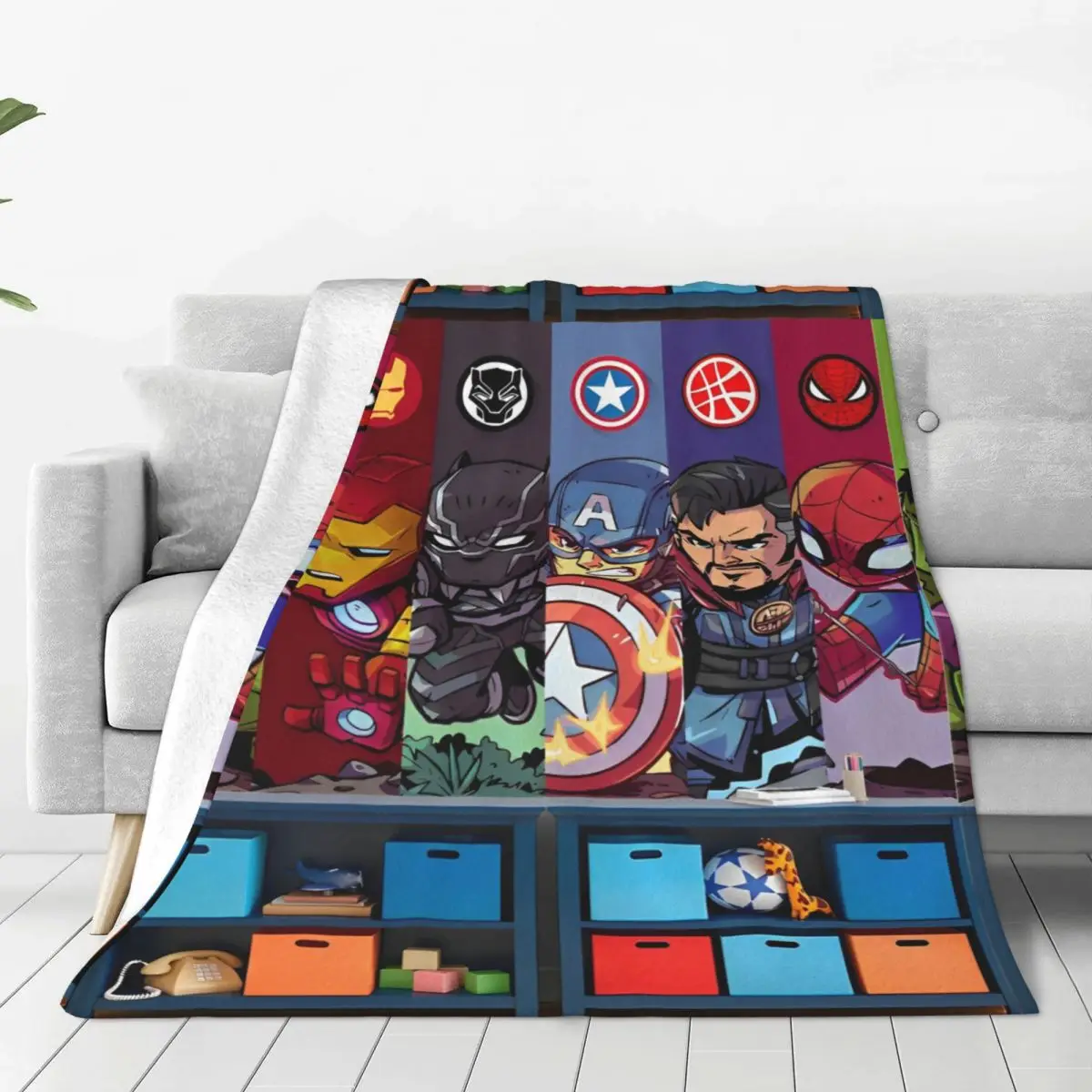 Marvel Hero Characters Blanket Super Novelty Plush Throw Blanket For Couch Chair Sofa Bed Travel Flannel Bedspread Bed Cover