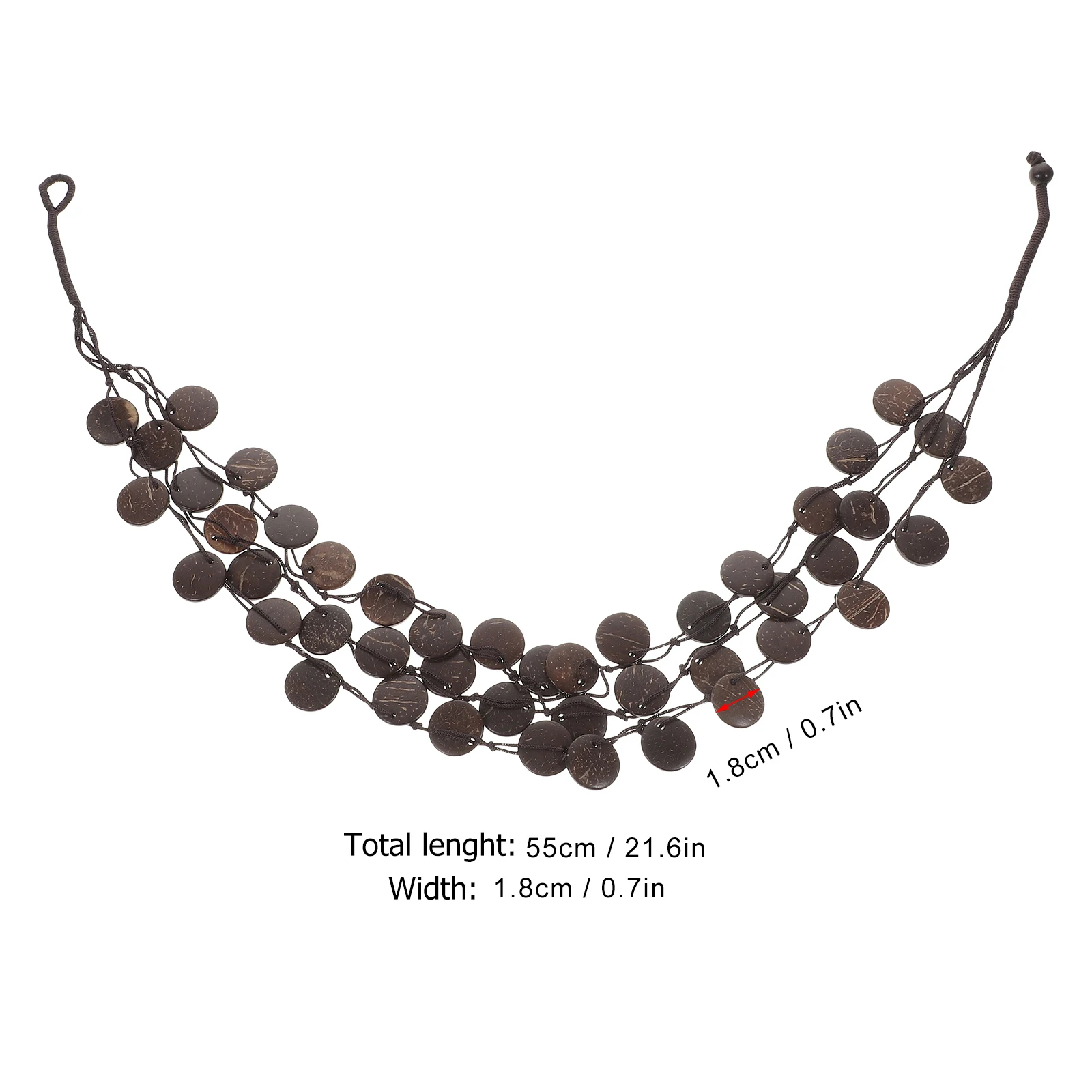 

Beaded Coir Necklace for Women Chunky Boho Stacked Layered Wood Beaded Statement Jewelry Summer Beach Party African Style