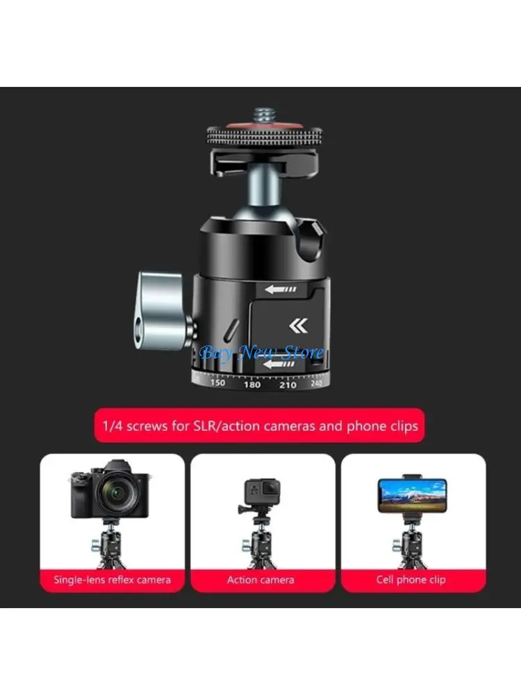 

20CE 1/4 Hotshoe Mount Adapter 360 Degree Rotatable Aluminum Tripod Head for DSLR