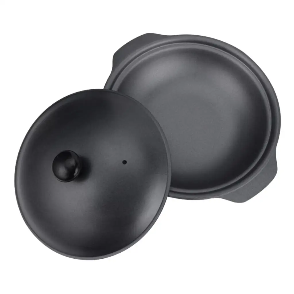 Home Kitchen Cast Iron Shallow Wok,Iron Casserole Black,Camping Traveling ,