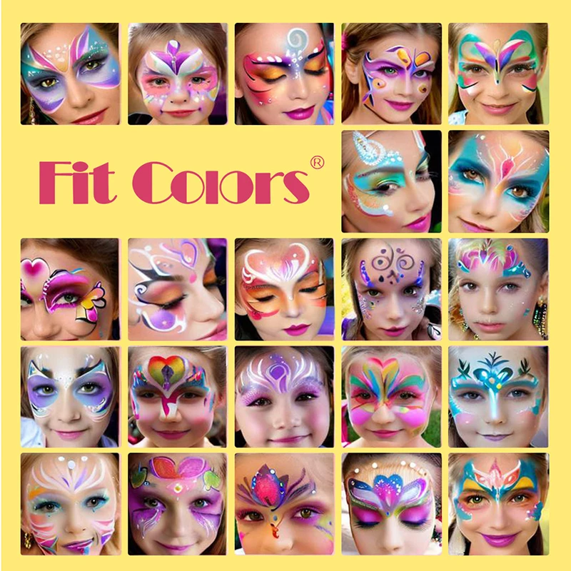 لوحة طلاء الوجه بألوان قوس قزح للأطفال، لوحة مكياج فنية مسرحية قابلة للذوبان في الماء، صبغة بيضاء للوجه والجسم #4