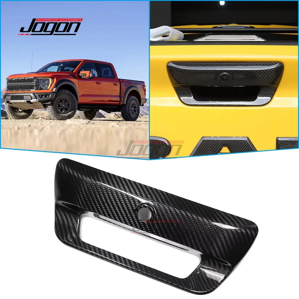 DRY Carbon Fiber For Dodge RAM 1500 TRX 2021-2024 Exterior Car Rear Trunk Tail Gate Door Handle Panel Cover Trim Accessories