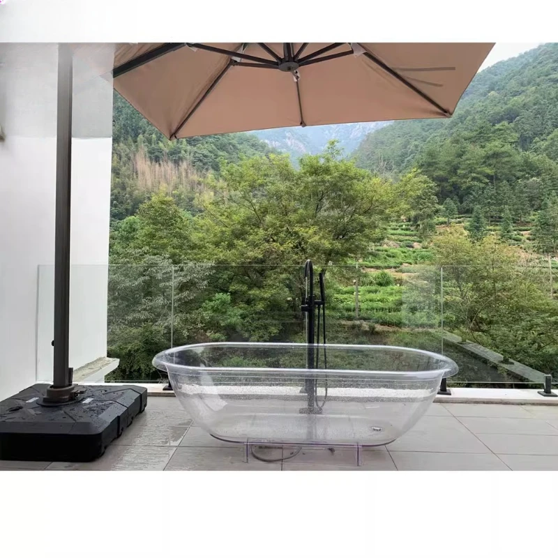Transparent bathtub glass bath crystal