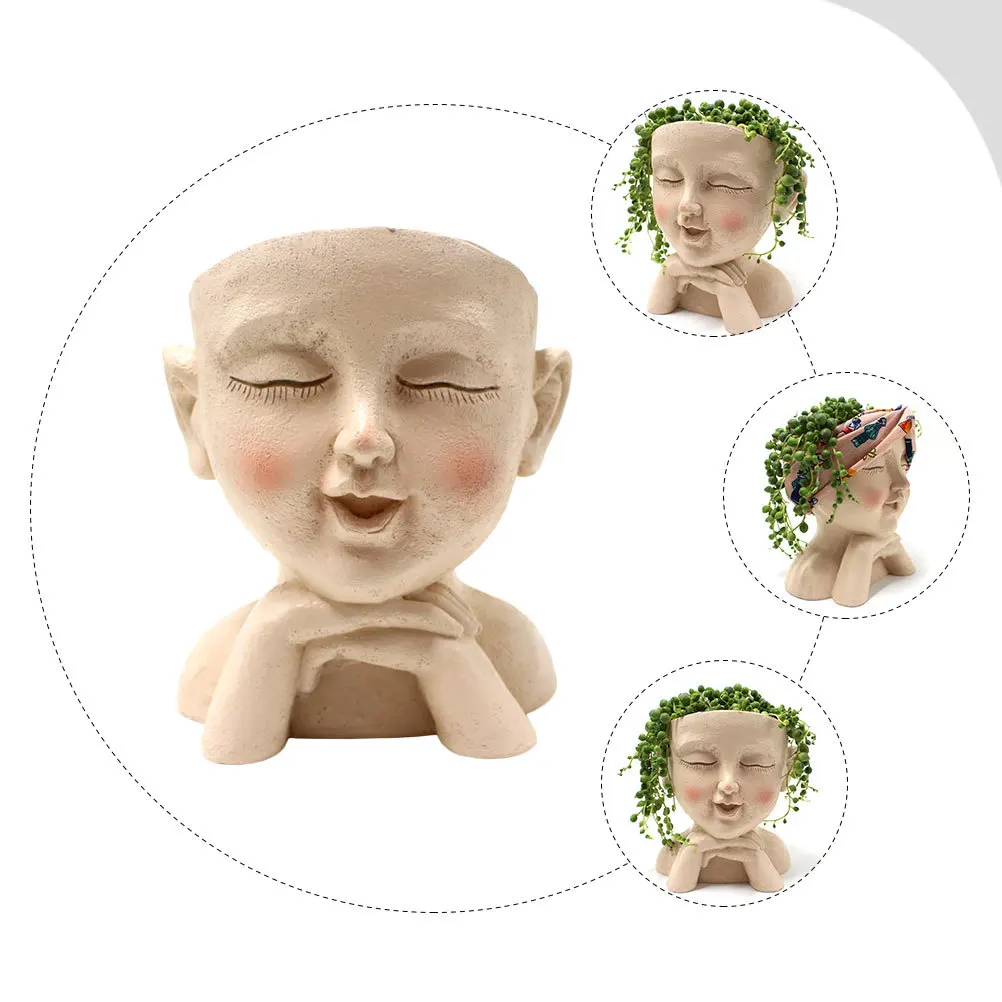 

Unique Resin Plant Container for Succulent Arrangements Creative Desktop Flowerpot Adornment for Home Garden Decoration