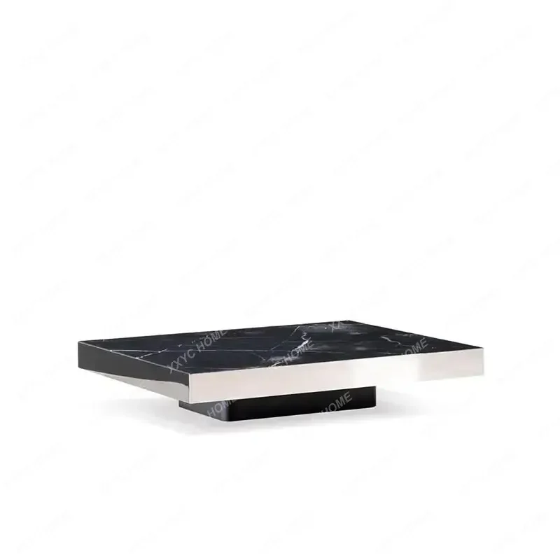 Q  light luxury living room square rotating creative coffee table