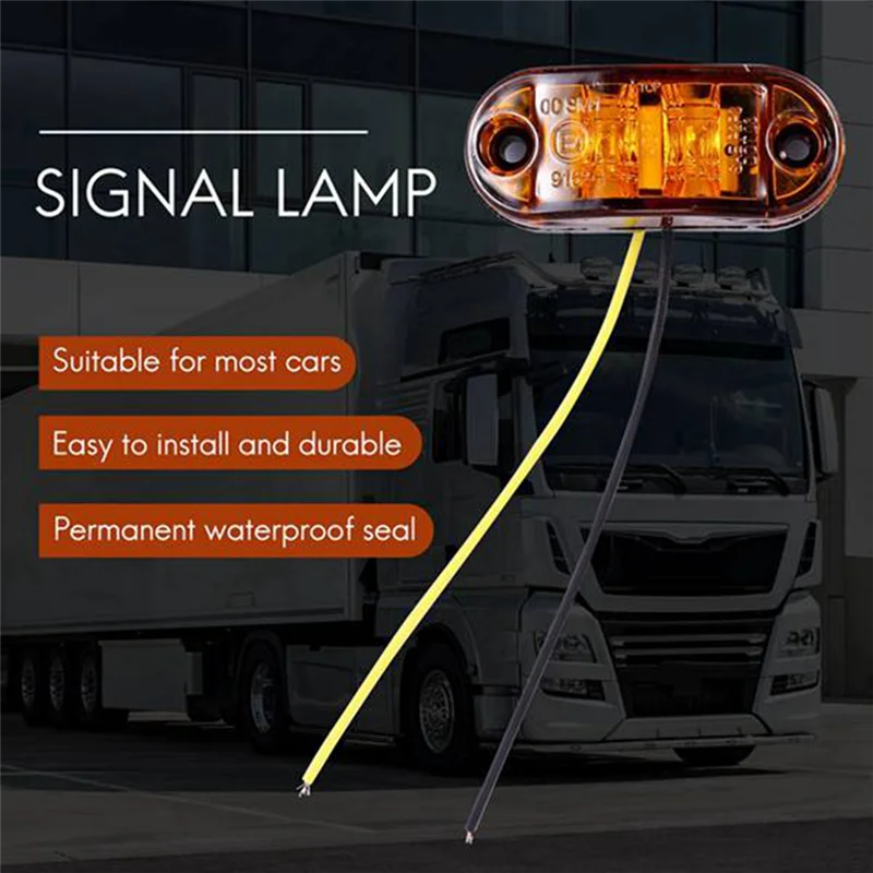 العنبر الأحمر 2.5 بوصة البيضاوي LED مقطورة شاحنة التخليص ضوء الجانب ماركر ضوء 20 قطعة ، مؤشرات علامة مقاومة للماء الخفيفة