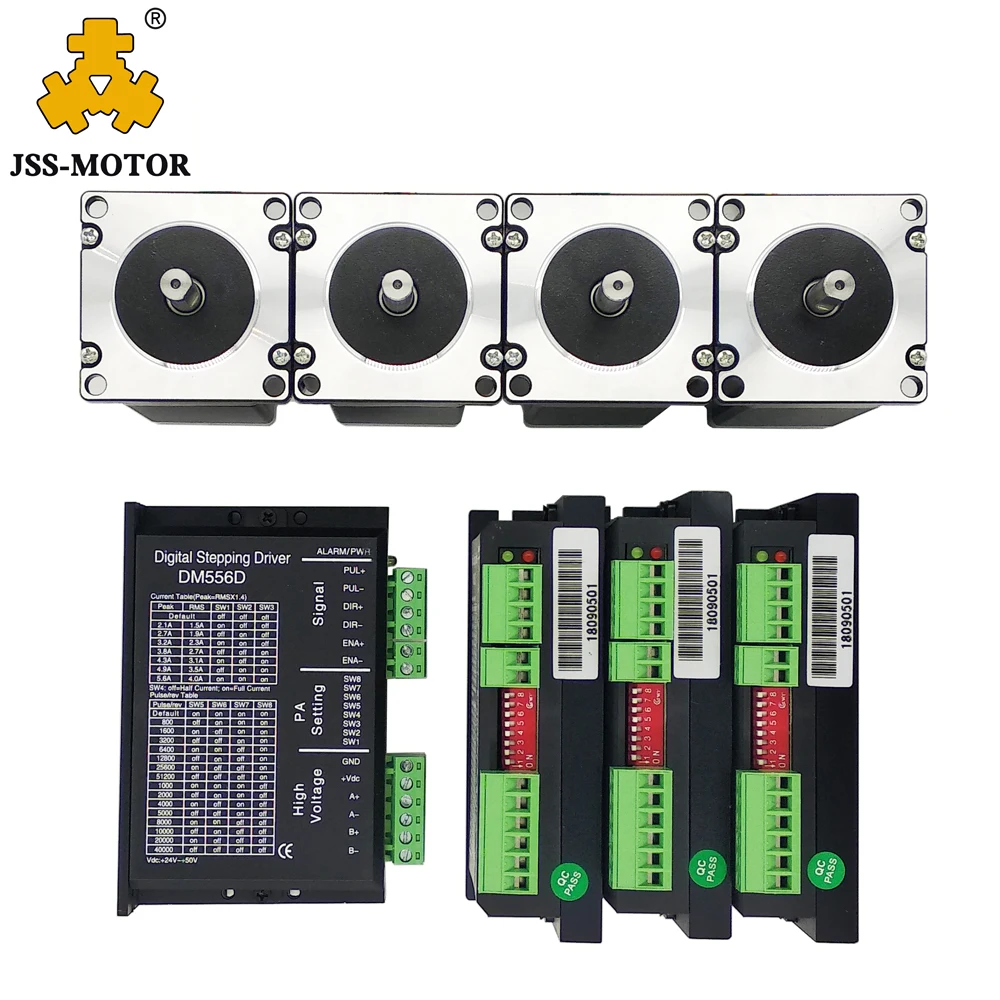 4 Axis Cnc Nema 23 stepper motor 1.8deg 425ozin stepping motor with driver / power supply / breakout board kit cnc