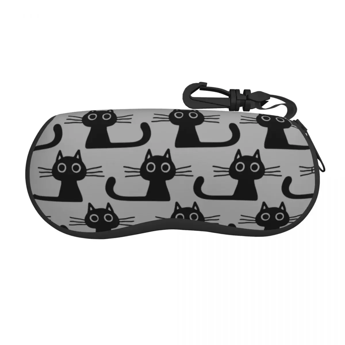 Custom Cute Black Cat Wide Eyed Shell Glasses Case Unisex Fashion Cartoon Kitten Eyeglasses Case Sunglasses Protector Box