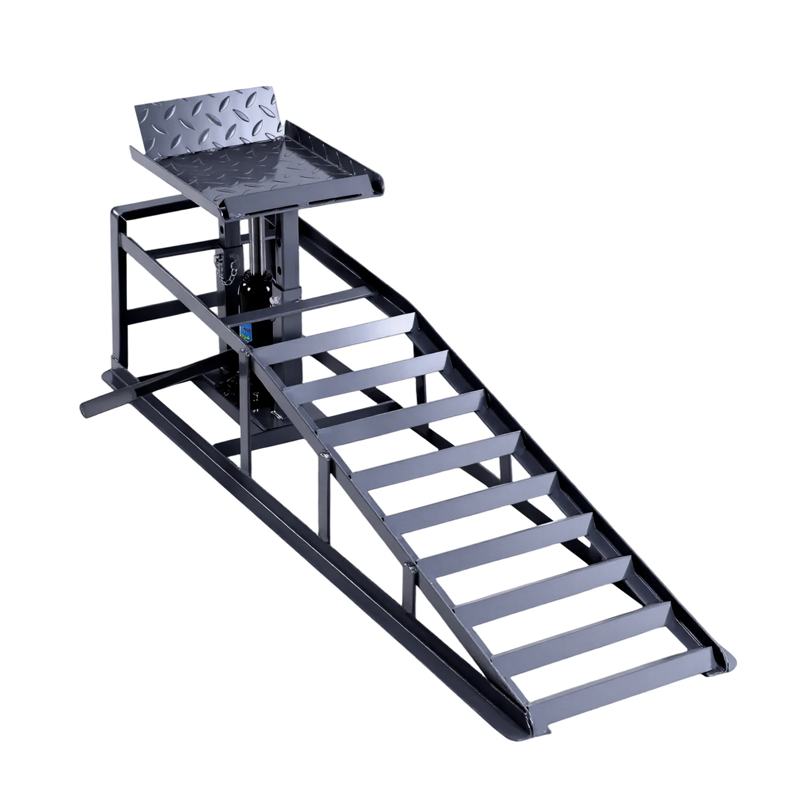 

2 шт. Низкопрофильные гидравлические автомобильные пандусы с регулируемой высотой 9,8-15 дюймов, пандусы для колес грузовиков, грузоподъемность 5 т/11000 фунтов, для замены масла и техобслуживания