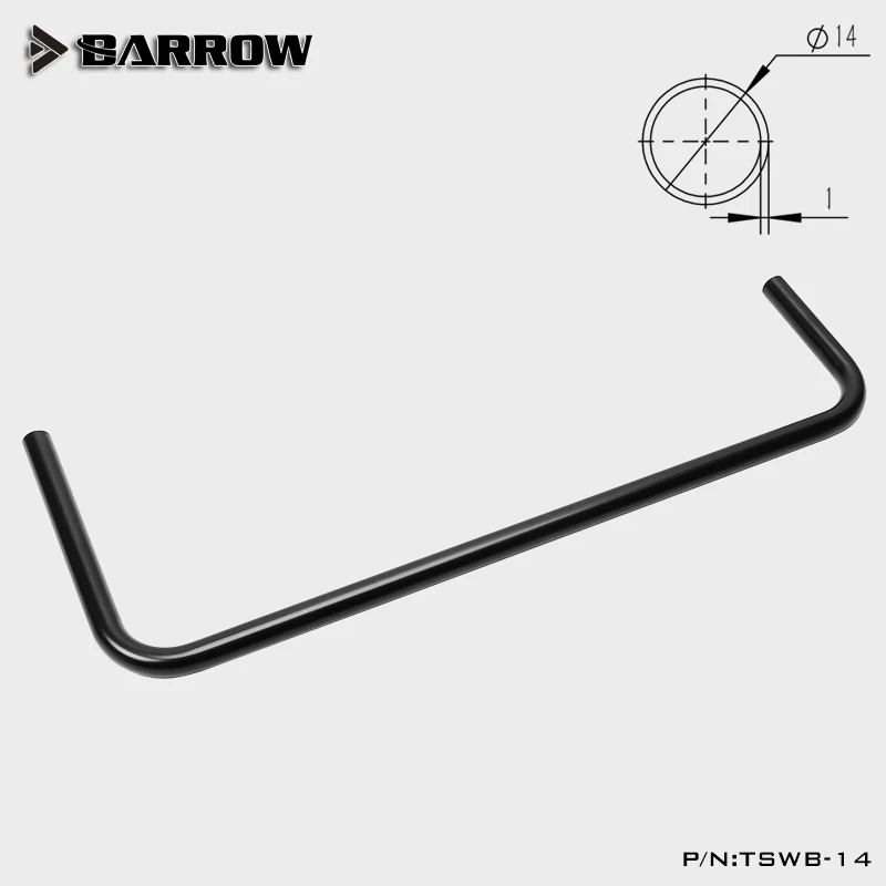 

BARROW OD14MM Предварительный изгиб 90 ° Черная металлическая жесткая медная трубка для сборки водяного охлаждения компьютера, TB14-490 TSWB-14