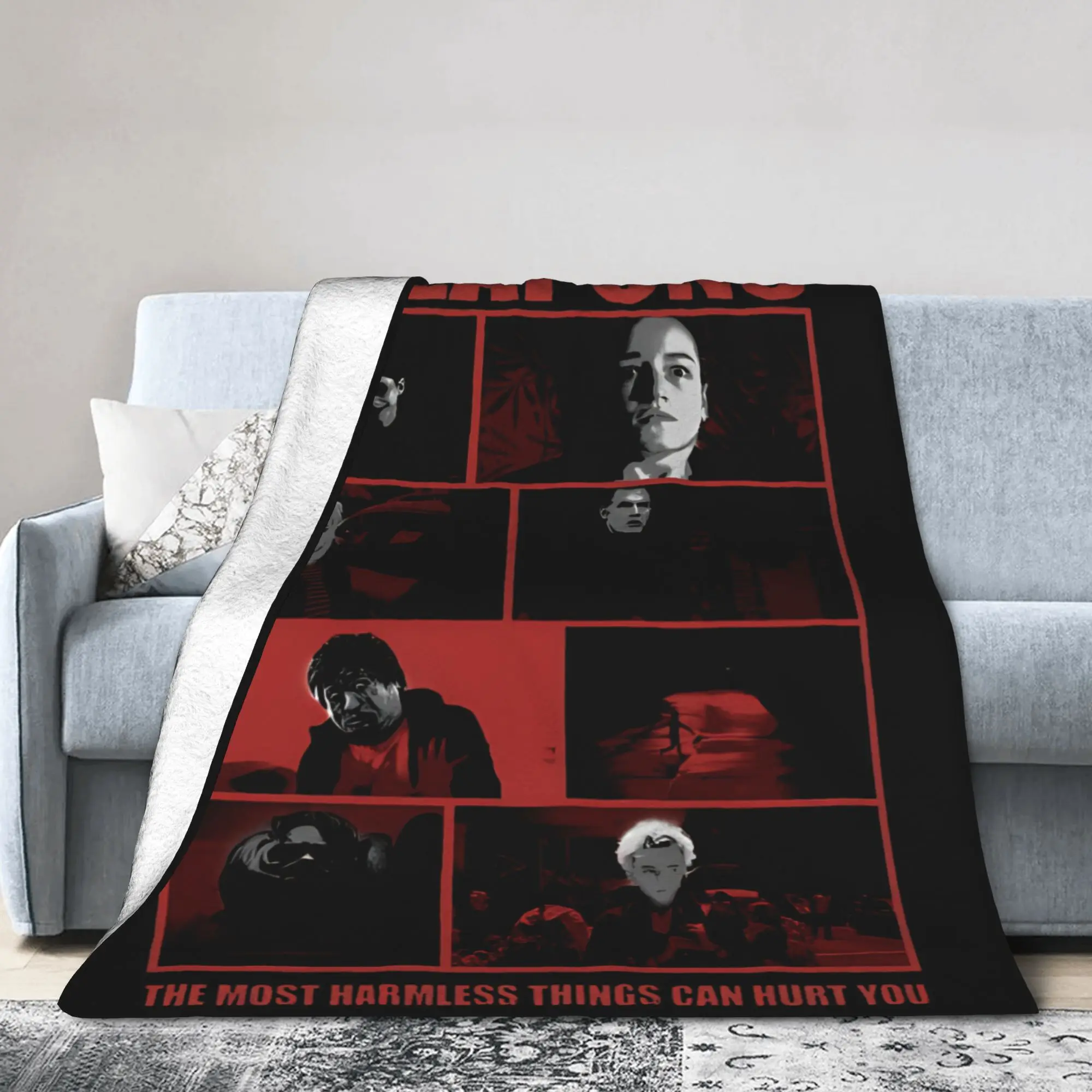 W-Weapons Horror Movie 2025 Blankets Fleece Printed  Breathable Lightweight Throw Blankets for Bed