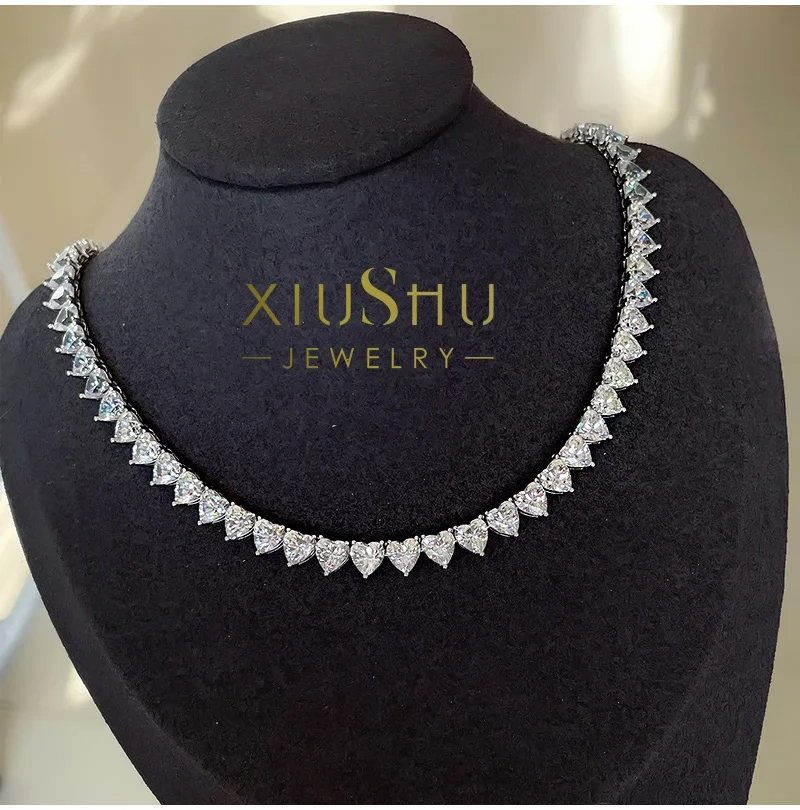 

Fashion Flash High Precision All Diamond Love Necklace High Carbon Diamond 925 Silver Wedding Jewelry