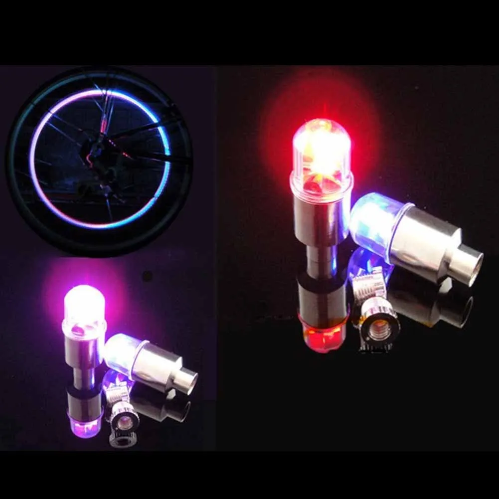 2 Stuks Auto Wiel Led Flitslichten Band Mondstuk Ventieldoppen Lichtgevende Waarschuwing Decoratieve Lamp Auto Motorfiets Wiel Accessoires